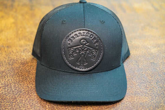 Curved Black Hat/ Black Patch